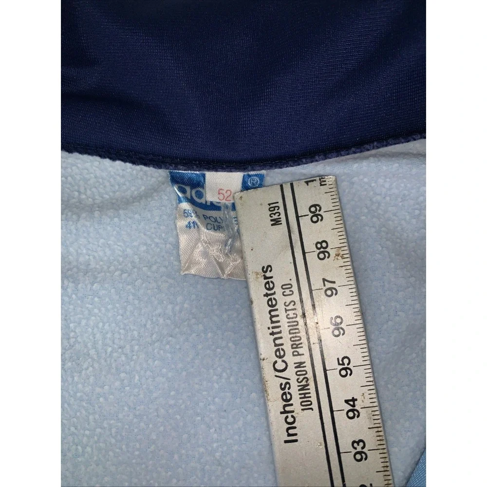 VTG 70s-80s Adidas Zip Up Track Jacket‎ West German Blue Sz 52 (L) 3 Stripe